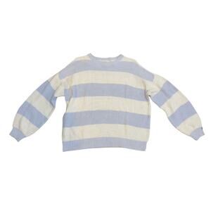 Hollister Rugby Stripe Oversized Crew Knit Sweater Cotton Blend Size S